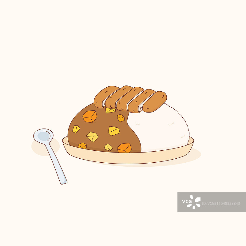 猪肉日式咖喱饭图片素材