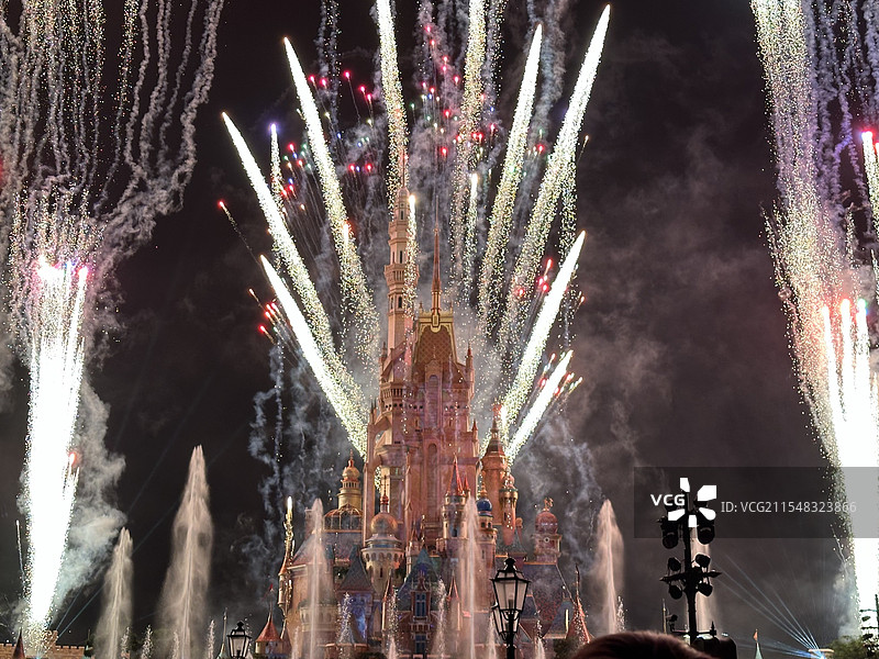 香港迪士尼烟花图片素材
