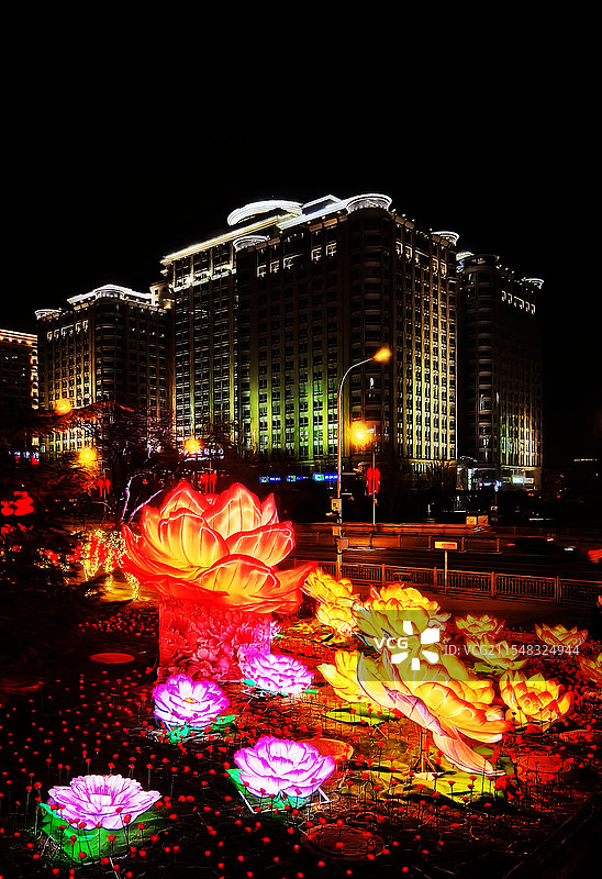 王府井夜景图片素材