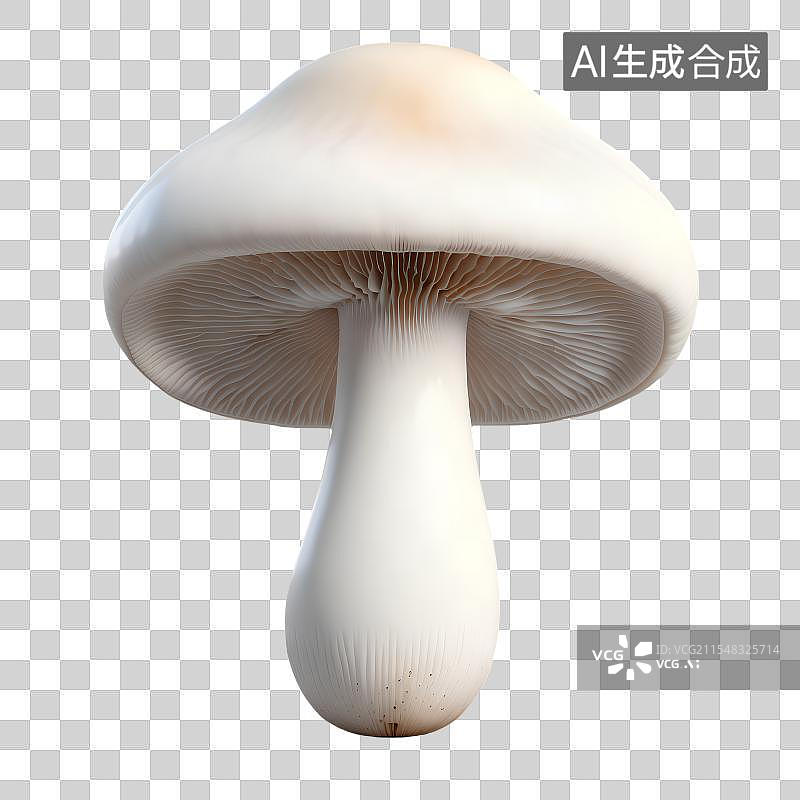 【AI数字艺术】3D渲染，菌类食材，口蘑，蘑菇，食用菌，蔬菜，免抠元素图片素材
