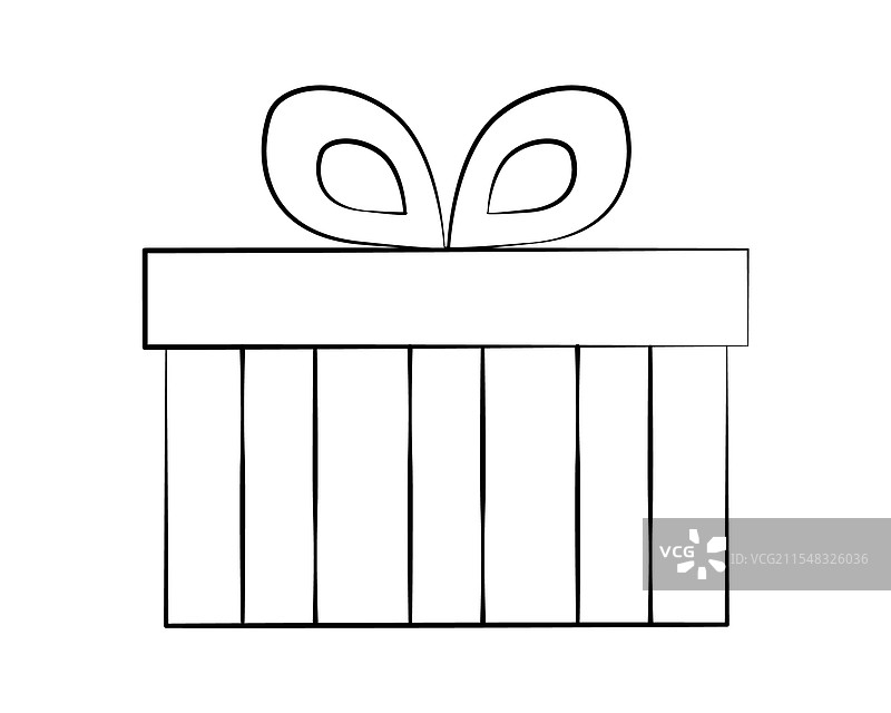 铅笔画的礼物，孤立在白色背景上图片素材