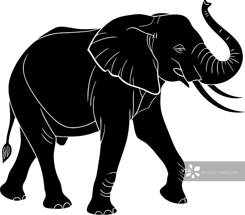大象剪影设计图片素材