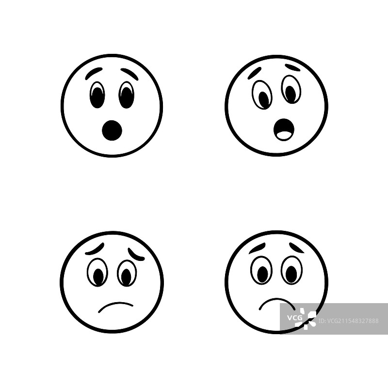 四个情感面孔图标的集合图片素材