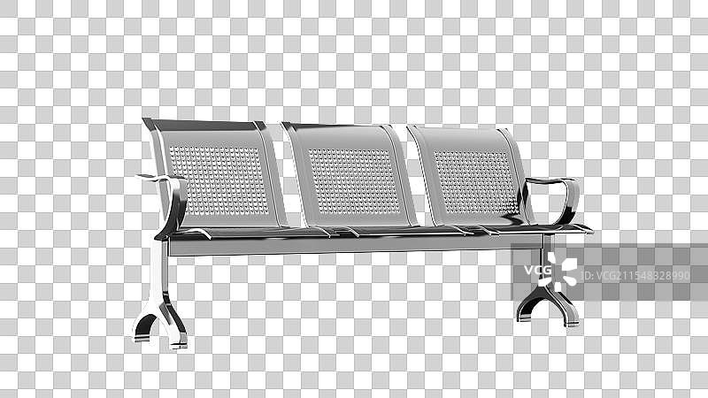 简约金属长椅设计  现代公园休闲椅图片素材