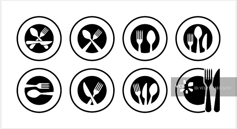 刀叉勺盘子图标图片素材