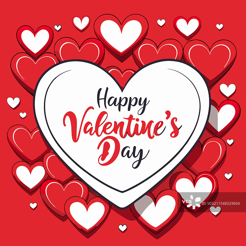 情人节贺卡与心形图案图片素材