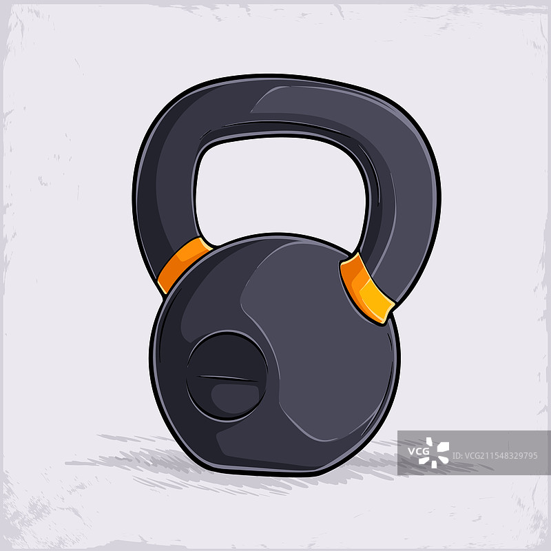 手绘健身锻炼力量壶铃图片素材