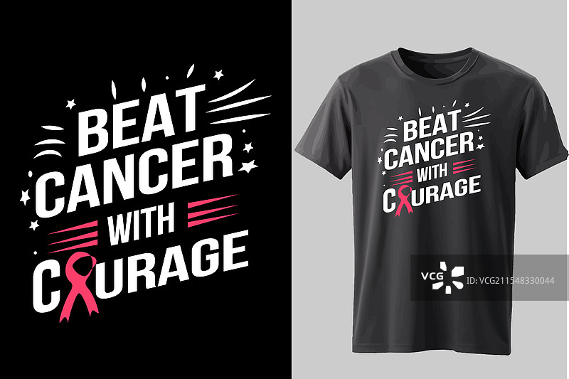 乳腺癌意识T恤设计图片素材