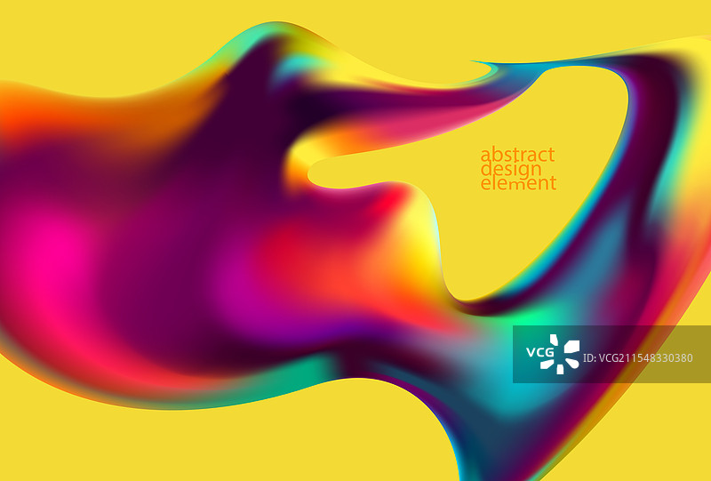 抽象液体全息渐变形状 3D图片素材