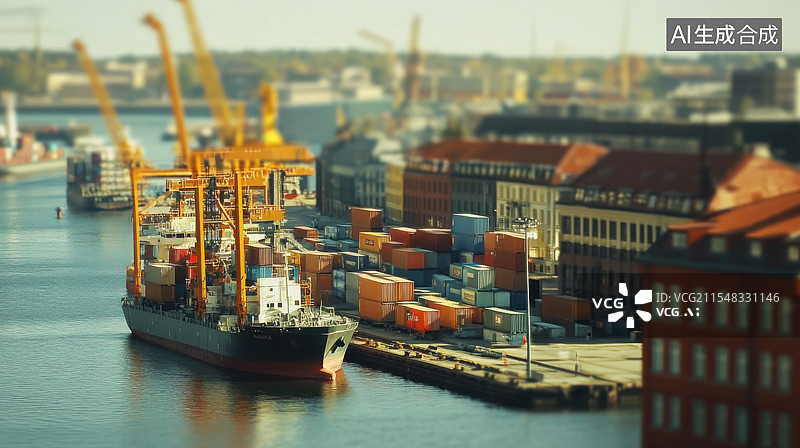 【AI数字艺术】海港码头集装箱图片素材