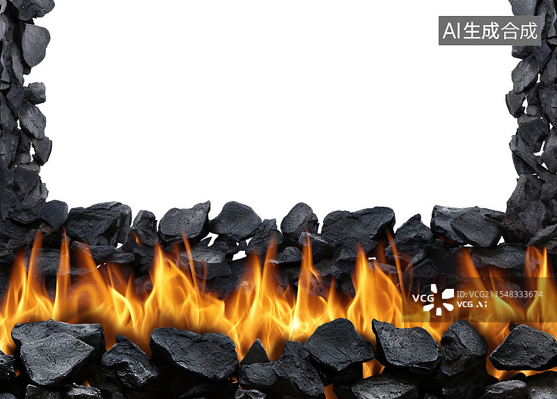 【AI数字艺术】煤炭燃料主题的区域留白背景图片素材