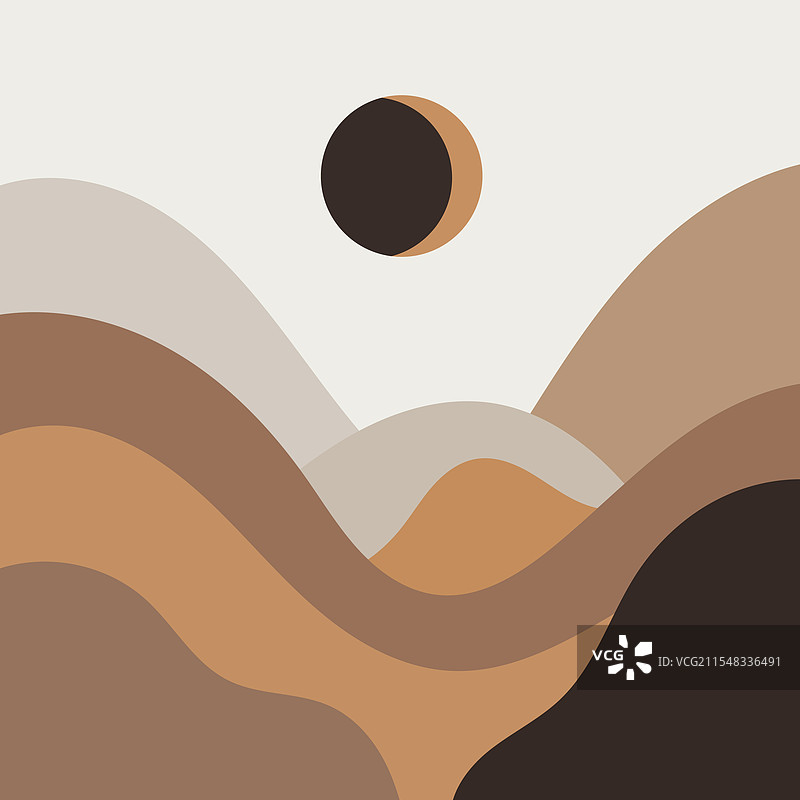 温暖色调的起伏山脉与黑暗背景图片素材