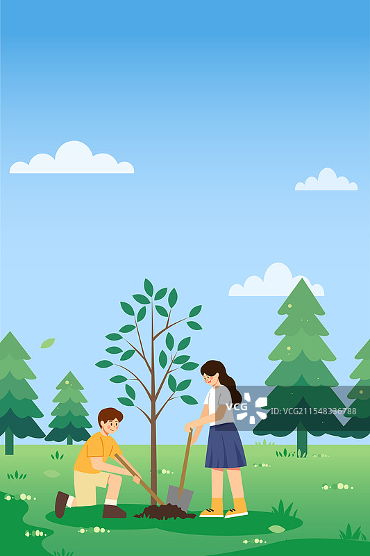 植树节世界环境日环保矢量扁平风插画图片素材
