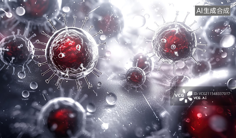 【AI数字艺术】产生病变的癌细胞图片素材