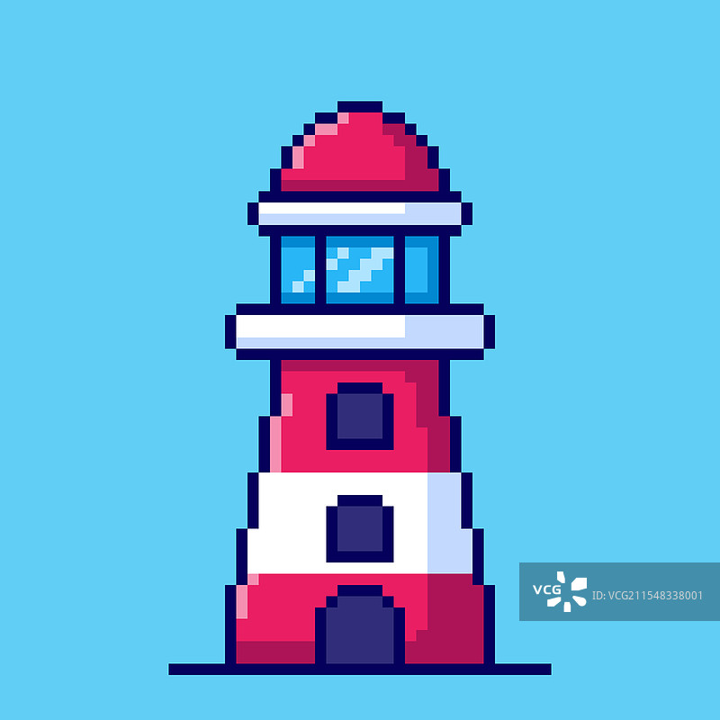像素艺术灯塔游戏资产设计图片素材