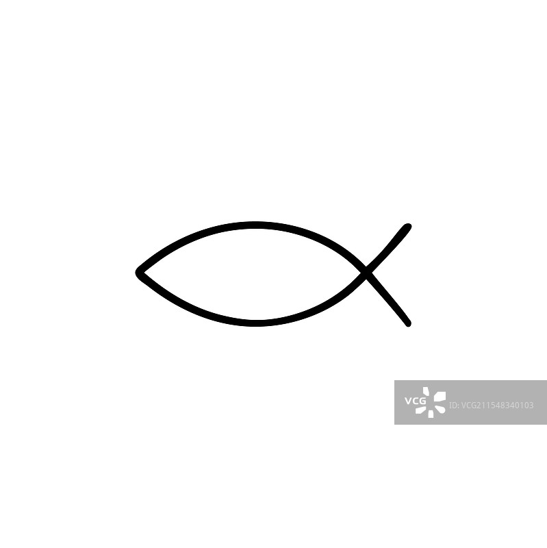 鱼标志线条风格图标设计图片素材
