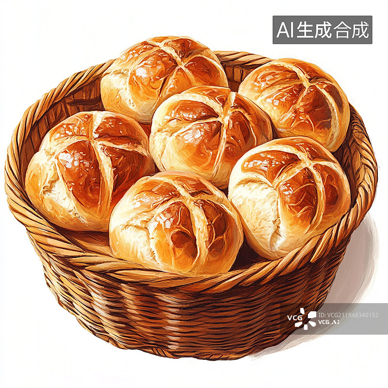 【AI数字艺术】一篮子烤面包图片素材