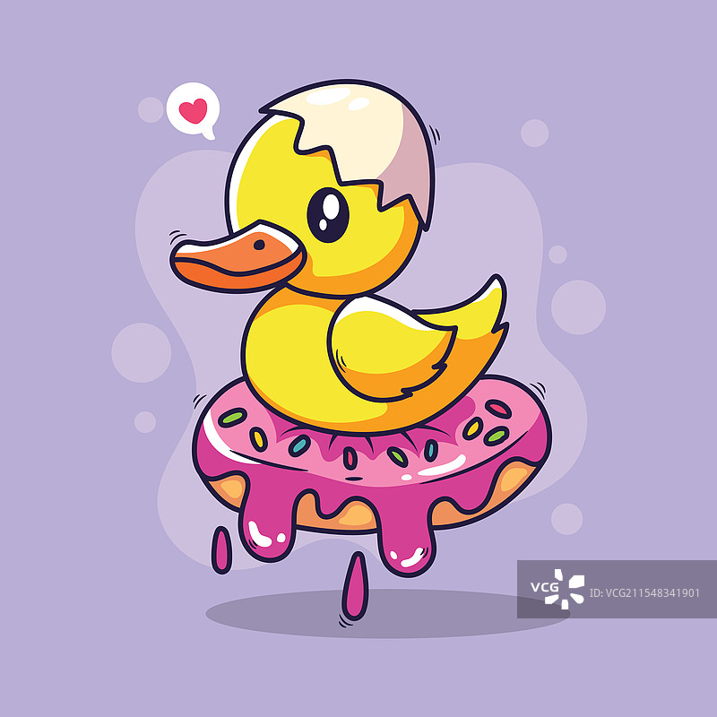 橡胶鸭与甜甜圈图片素材
