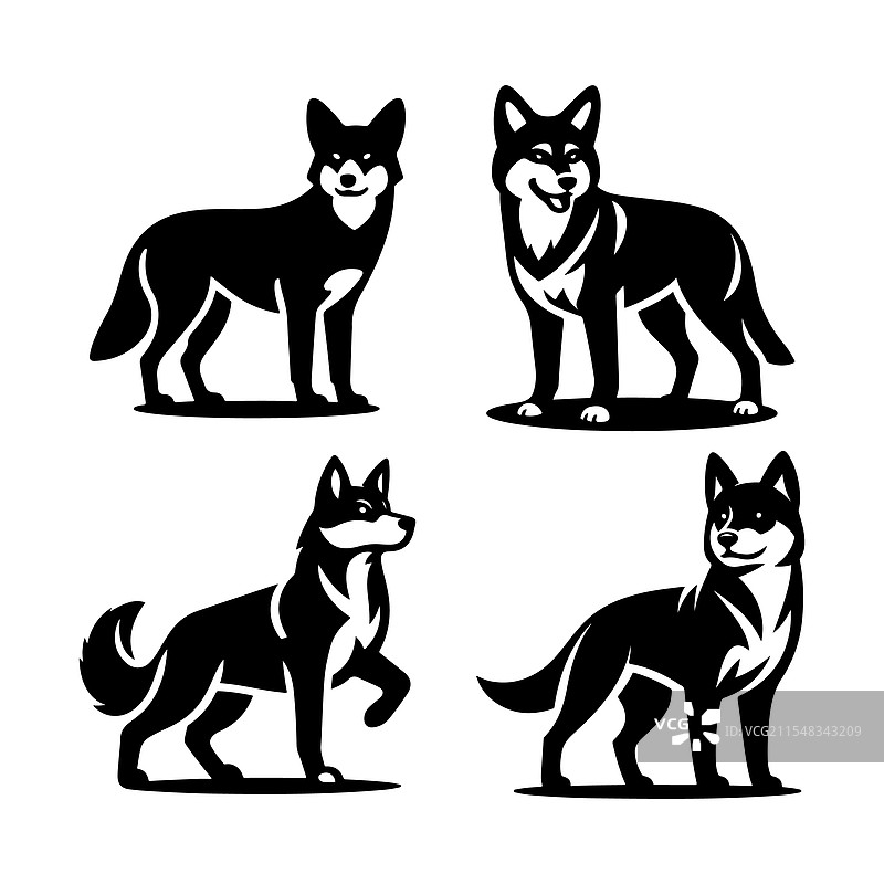 时尚的丁哥剪影，适用于创意项目图片素材