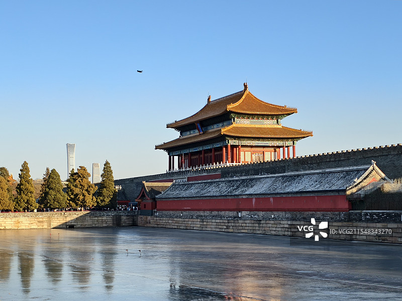 冬日神武门与中国尊图片素材