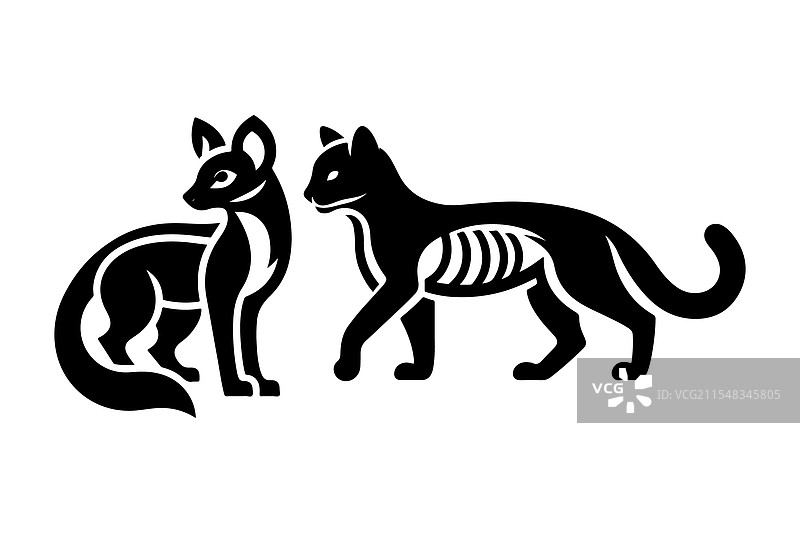 优雅的狐獴剪影，适合野生动物主题图片素材