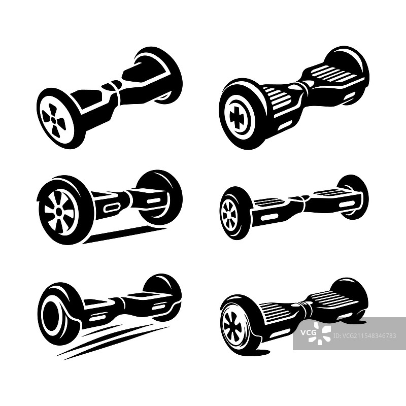 下载时尚的滑板车轮廓图图片素材