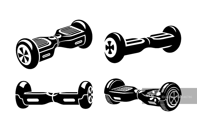 下载时尚的滑板车轮廓图图片素材