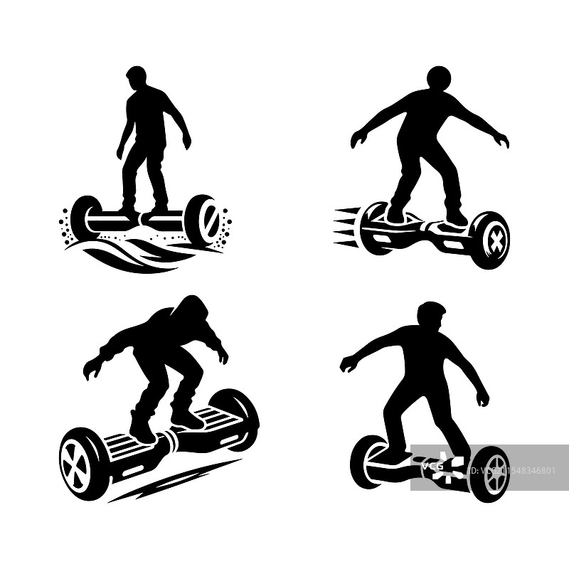 下载时尚的滑板车轮廓图图片素材