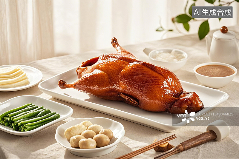 【AI数字艺术】中国传统美食北京烤鸭图片素材