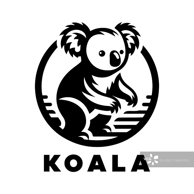 考拉剪影图形，完美适用于图片素材