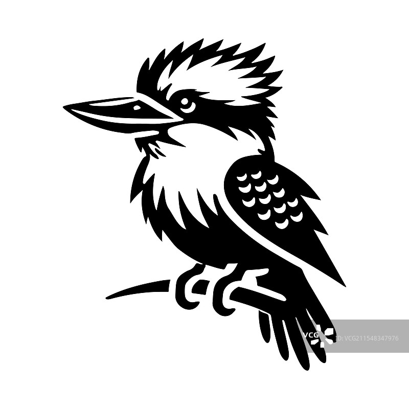 创意的笑翠鸟剪影，适合自然主题图片素材