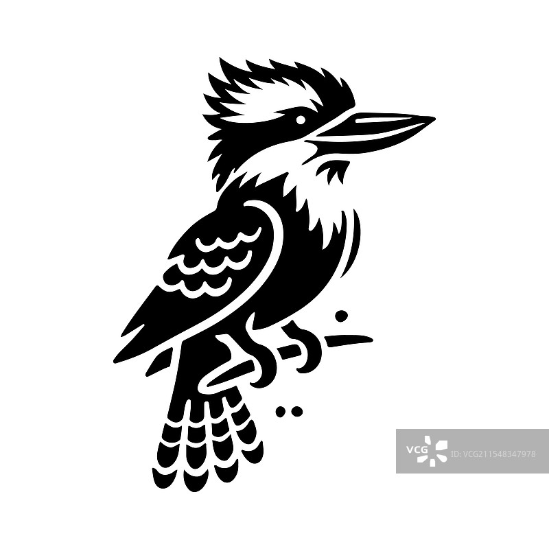创意的笑翠鸟剪影，适合自然主题图片素材