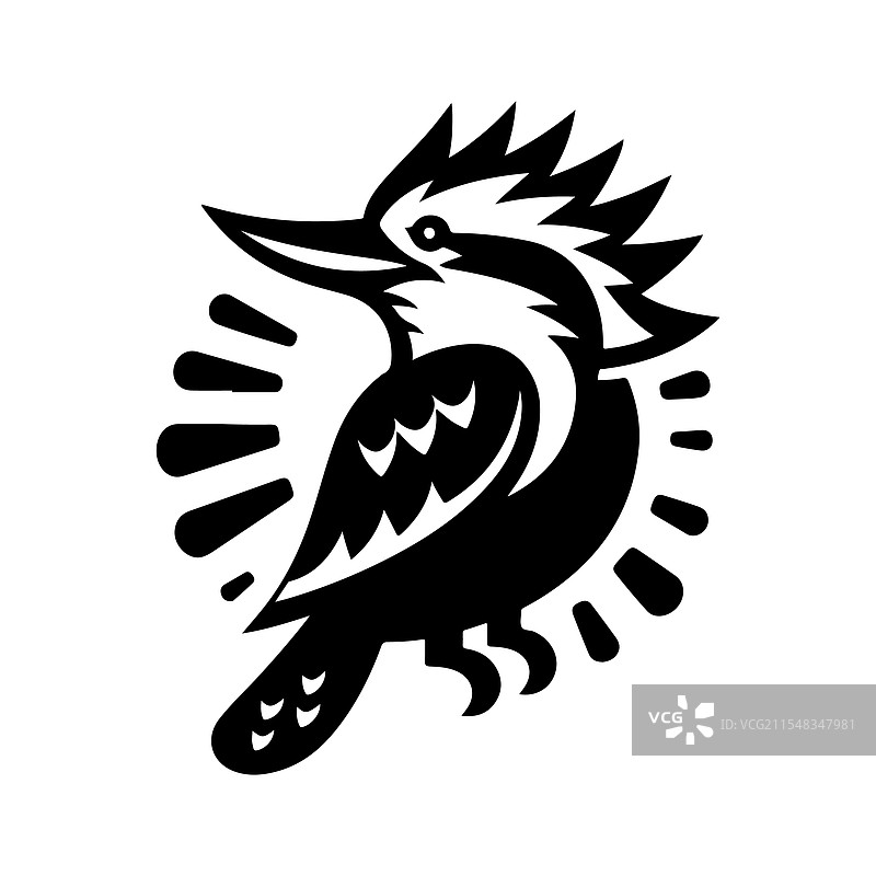 创意的笑翠鸟剪影，适合自然主题图片素材