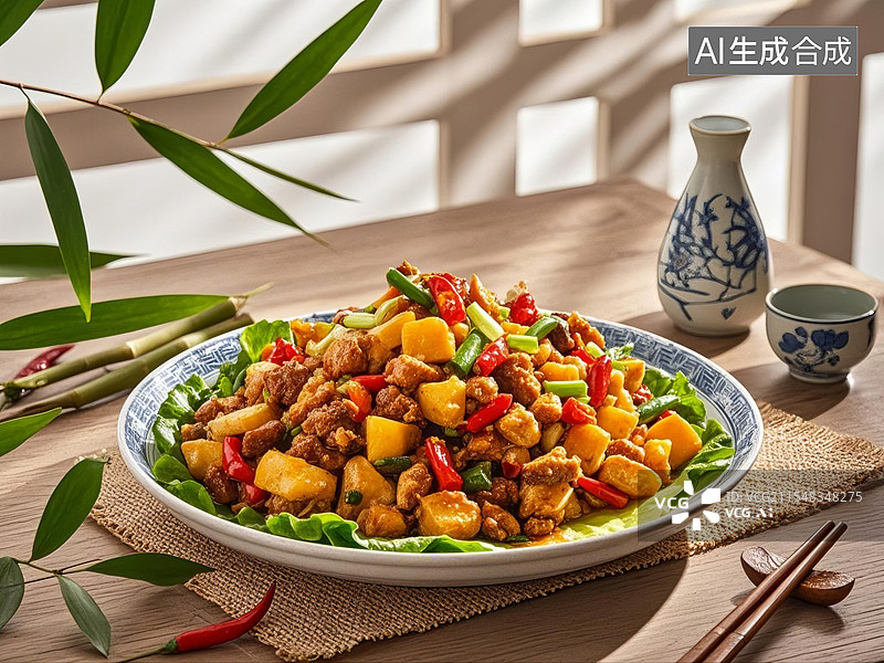 【AI数字艺术】中国特色美食辣子鸡图片素材