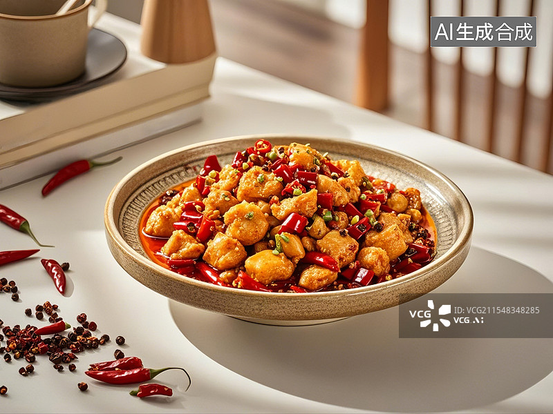【AI数字艺术】中国特色美食辣子鸡图片素材