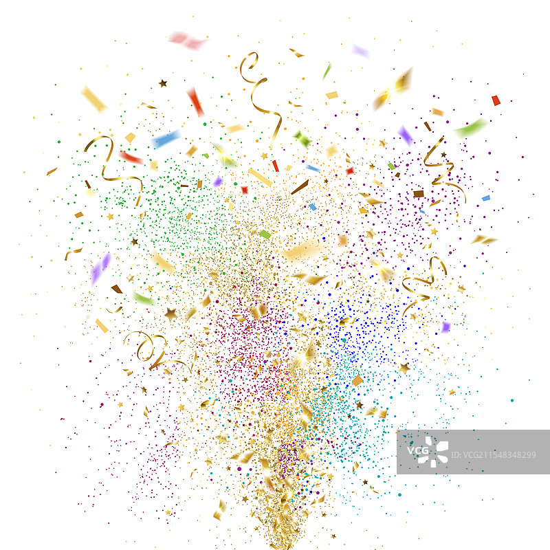 五彩缤纷的金色烟花绽放图片素材