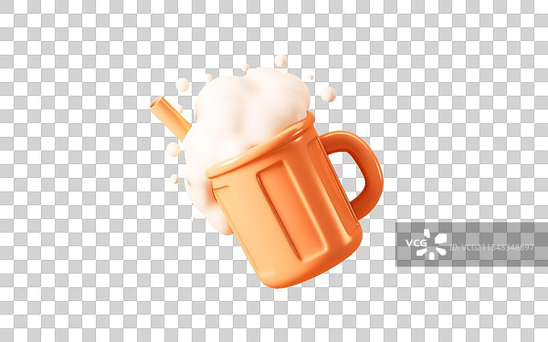 卡通杯状饮料啤酒模型3D渲染图片素材