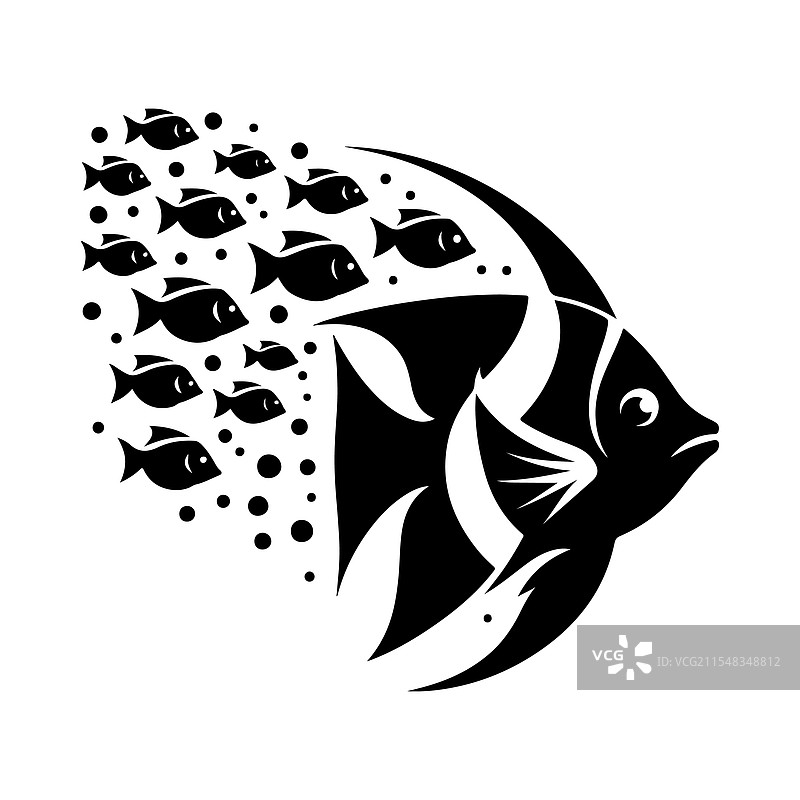 优质的摩尔鱼剪影，完美适用于图片素材