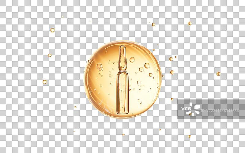 金色精华液和护肤概念3D渲染图片素材