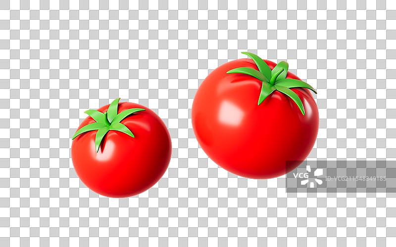 卡通红色番茄模型3D渲染图片素材