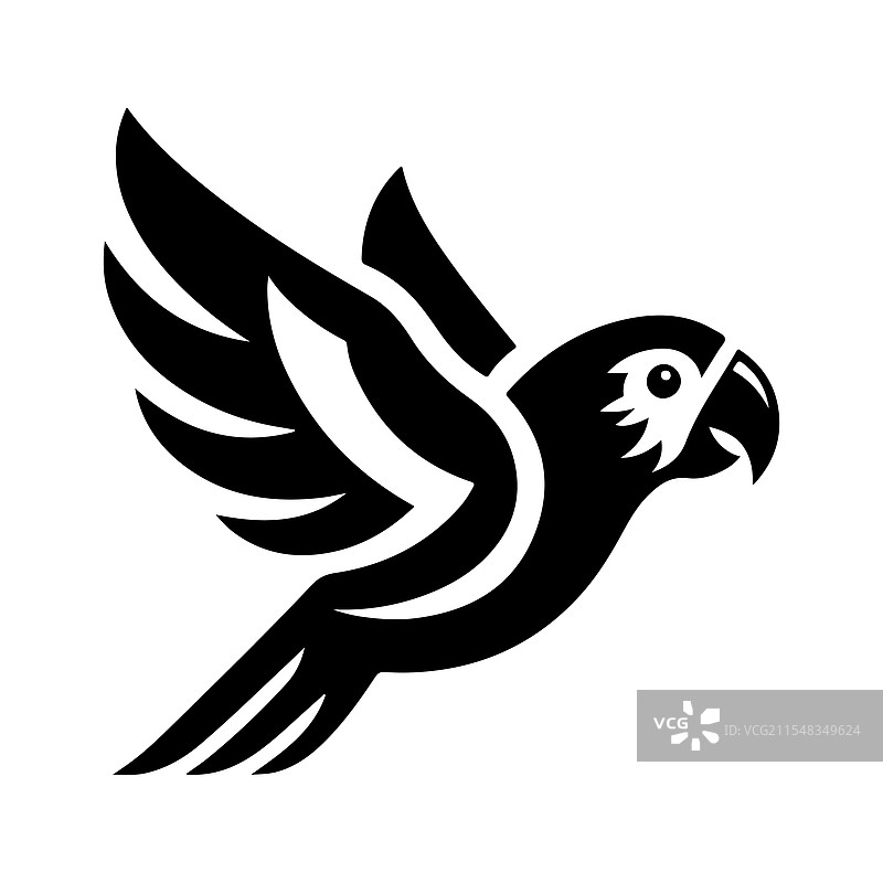 自然主题的橙腹鹦鹉剪影图片素材