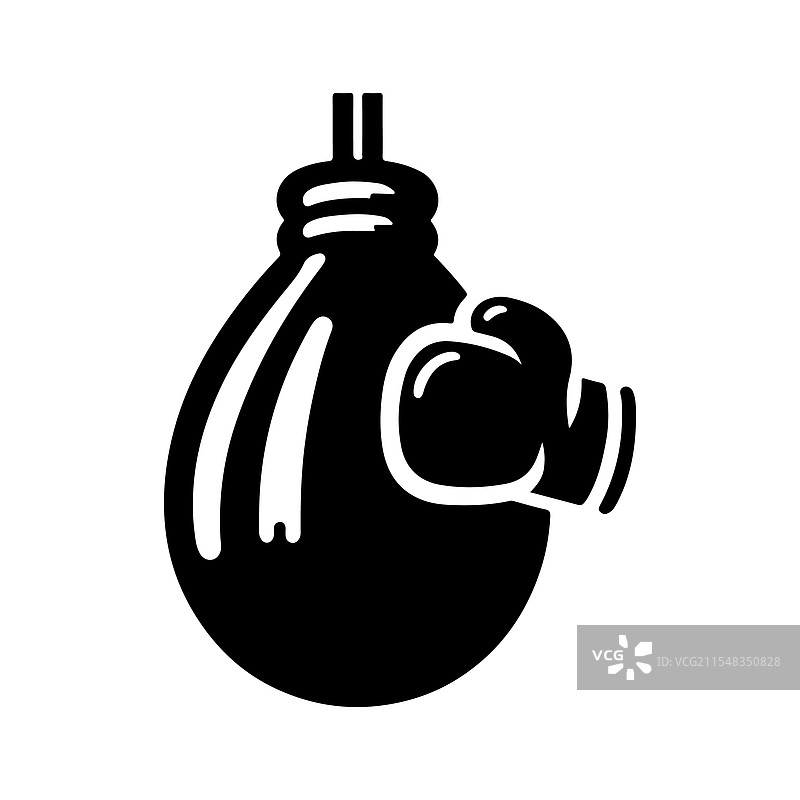 运动和健身的动态拳击袋轮廓图片素材