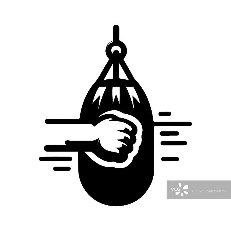 运动和健身的动态拳击袋轮廓图片素材