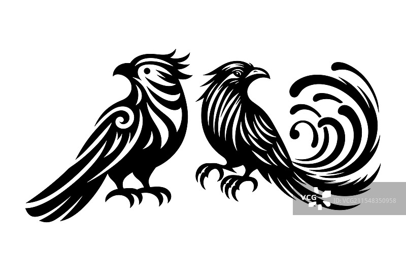 创意用的优质火烈鸟剪影图形图片素材