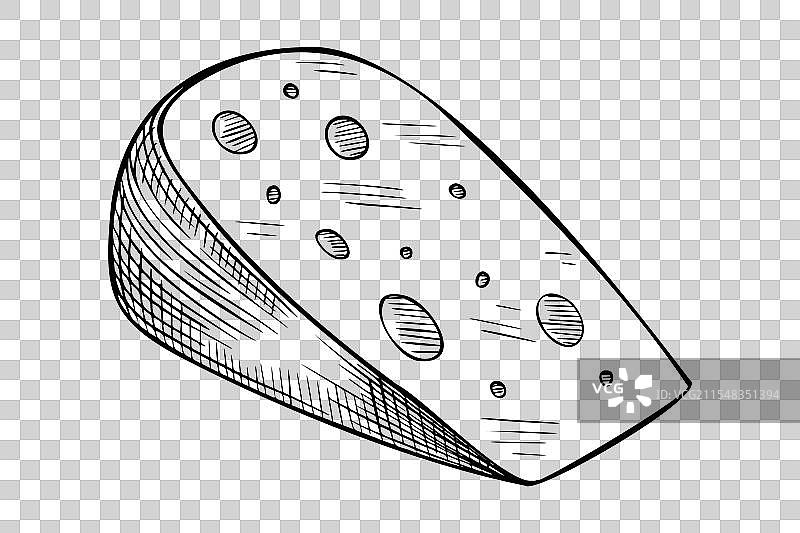 奶酪的线条画图片素材