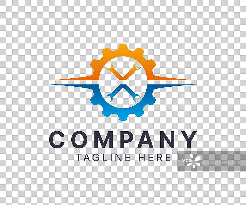 机械齿轮工程彩色标志设计图片素材