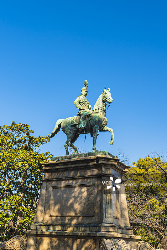 东京上野公园，小松宫彰仁亲王铜像图片素材