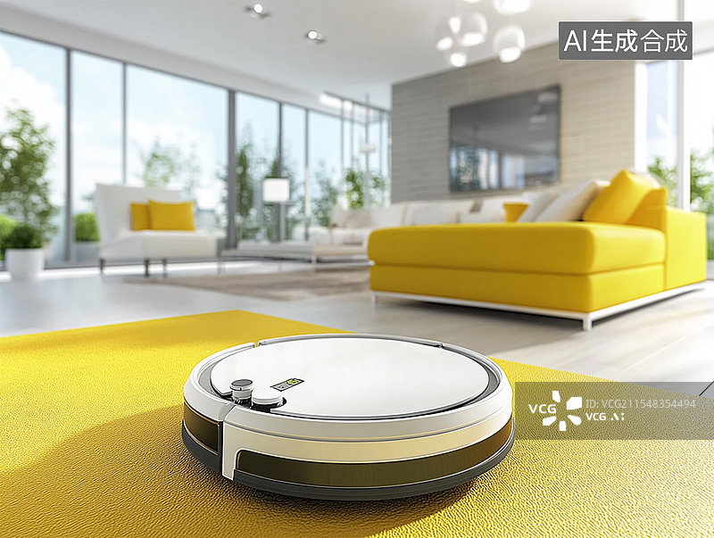 【AI数字艺术】智能家居扫地机器人图片素材