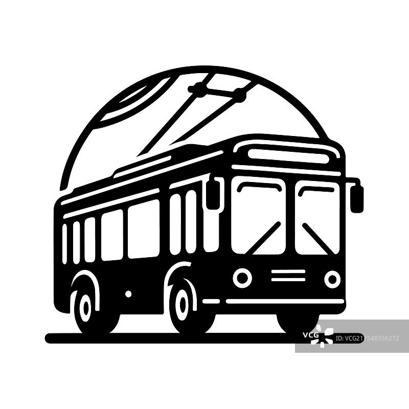 高质量的无轨电车轮廓图用于印刷和图片素材