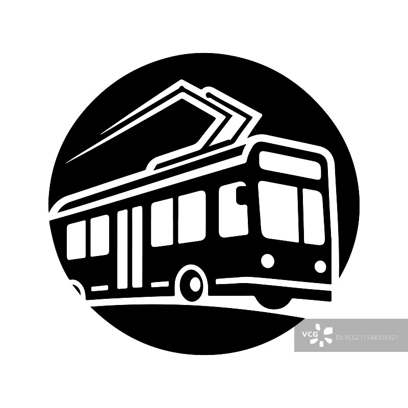 高质量的无轨电车轮廓图用于印刷和图片素材